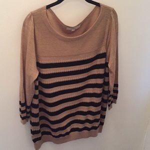Feminine Brown and Black striped sweater